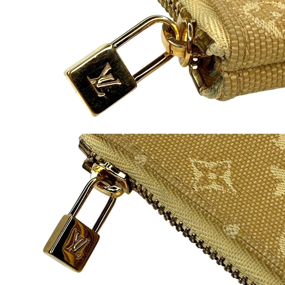Louis Vuitton Pochette Cles Monogram Mini Coin Purse M92438 Beige Key Ring - Picture 6 of 11